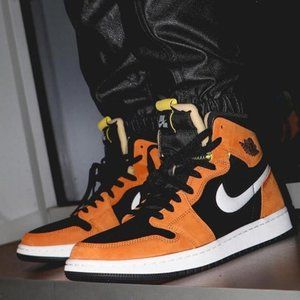 Air Jordan1 black yellow brown high top